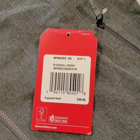 The North Face Women's Soft Shell Hoody Gray Heather Jacket - Picture 5 of 7